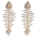 Rhinestones fish bone earrings