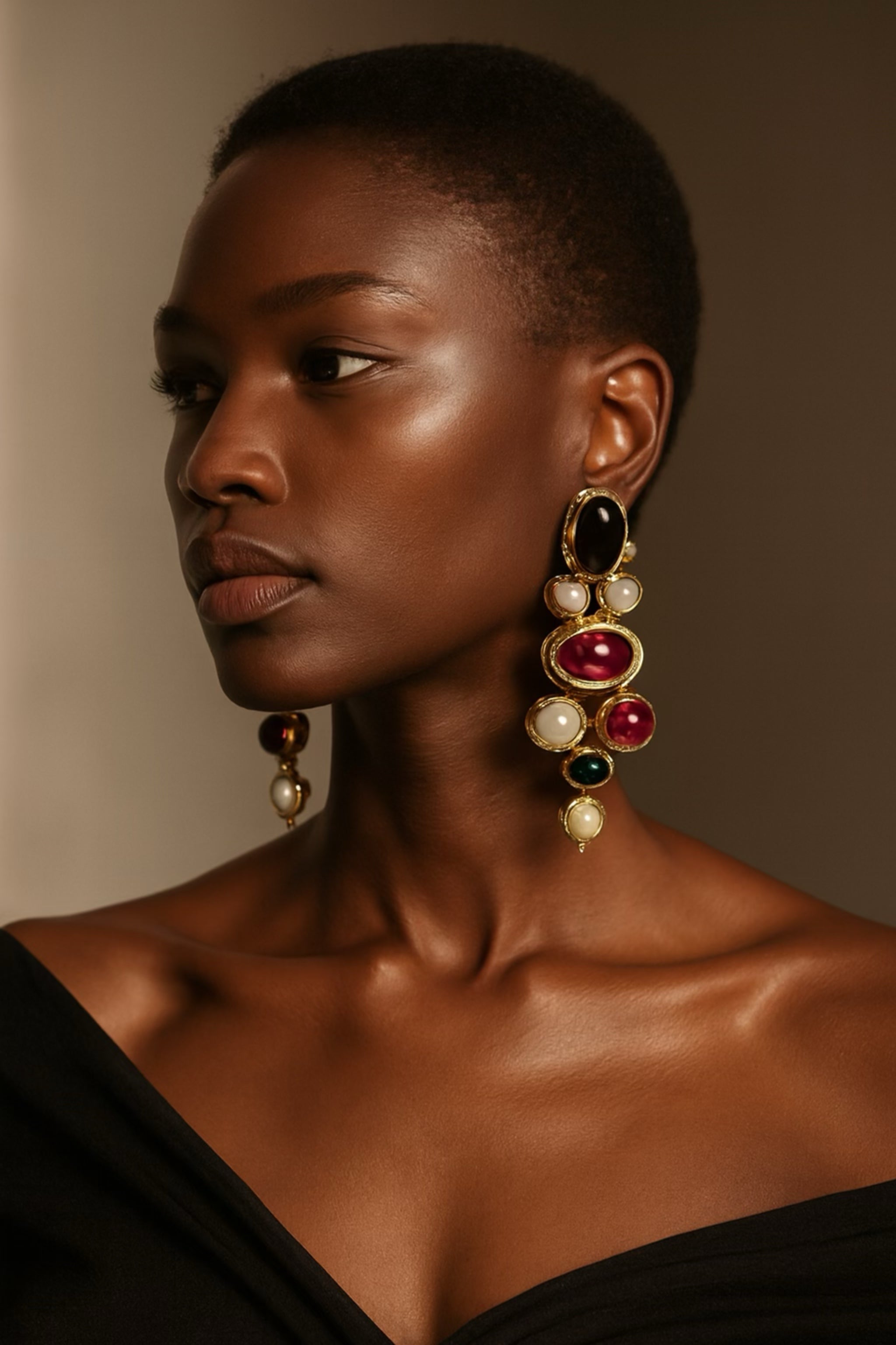 Vintage big chunky earrings