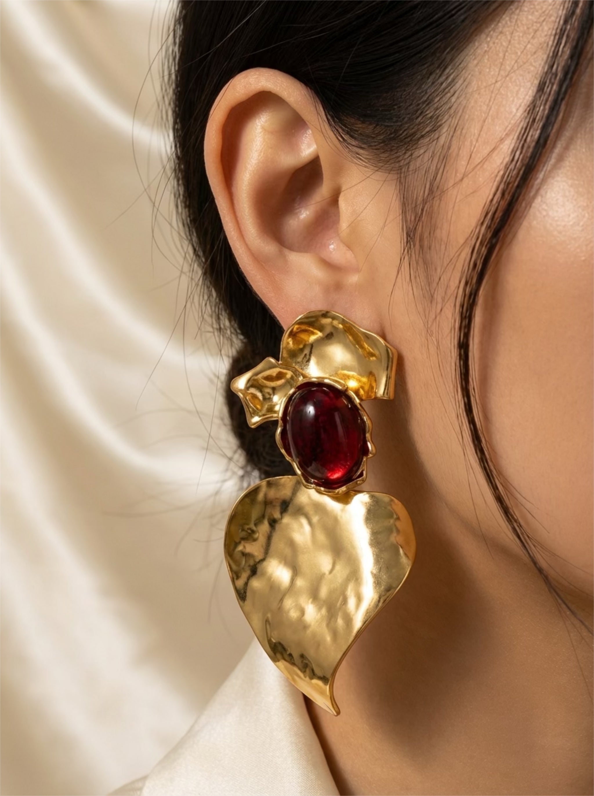 Big chunky leaf earrings