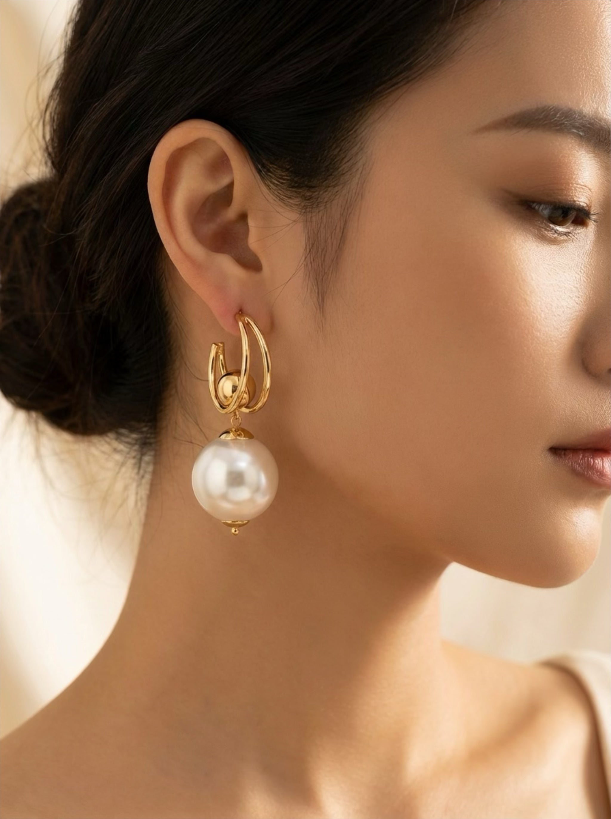 Big pearl earrings