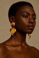 Big chunky leaf earrings