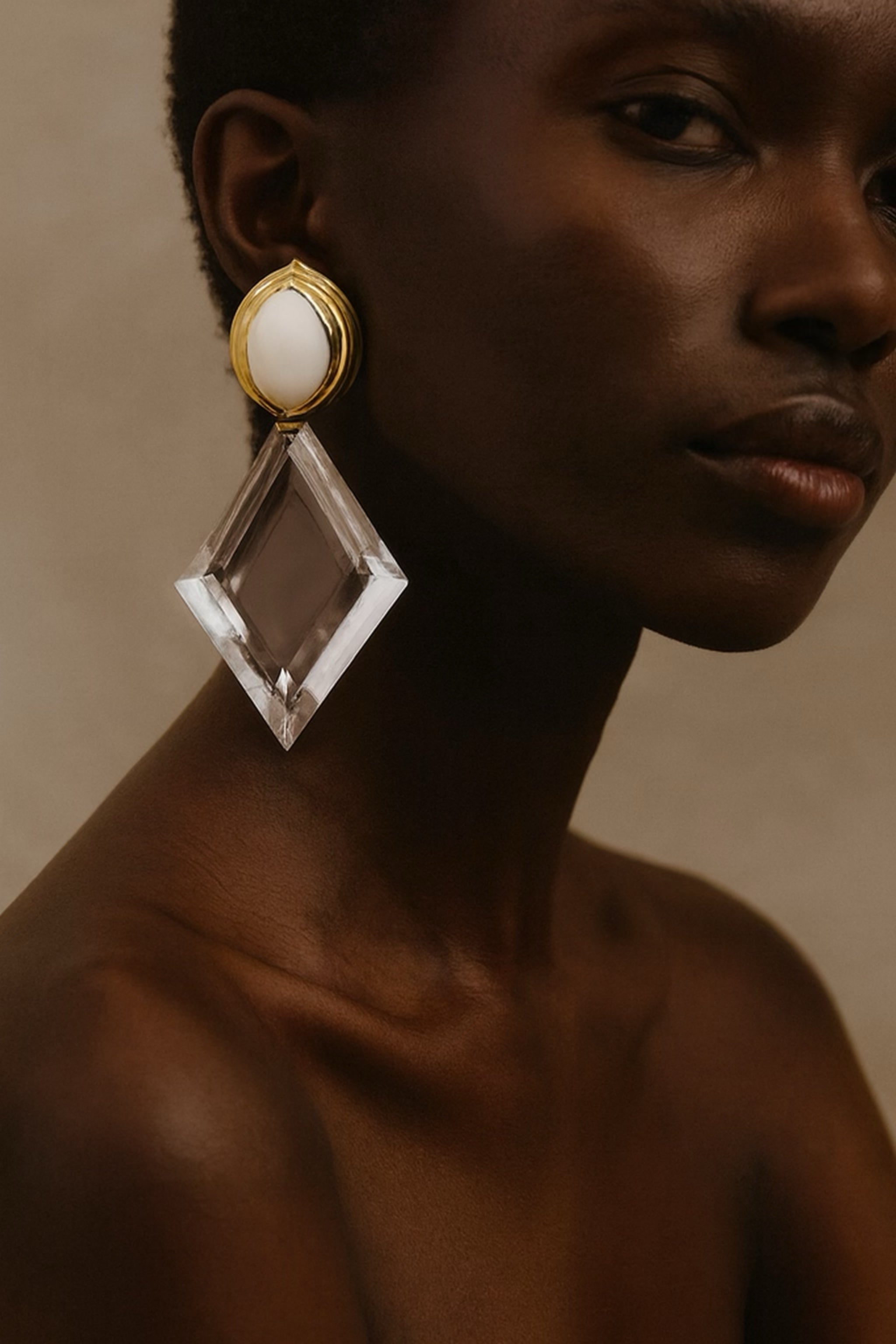 Chunky big stone earrings