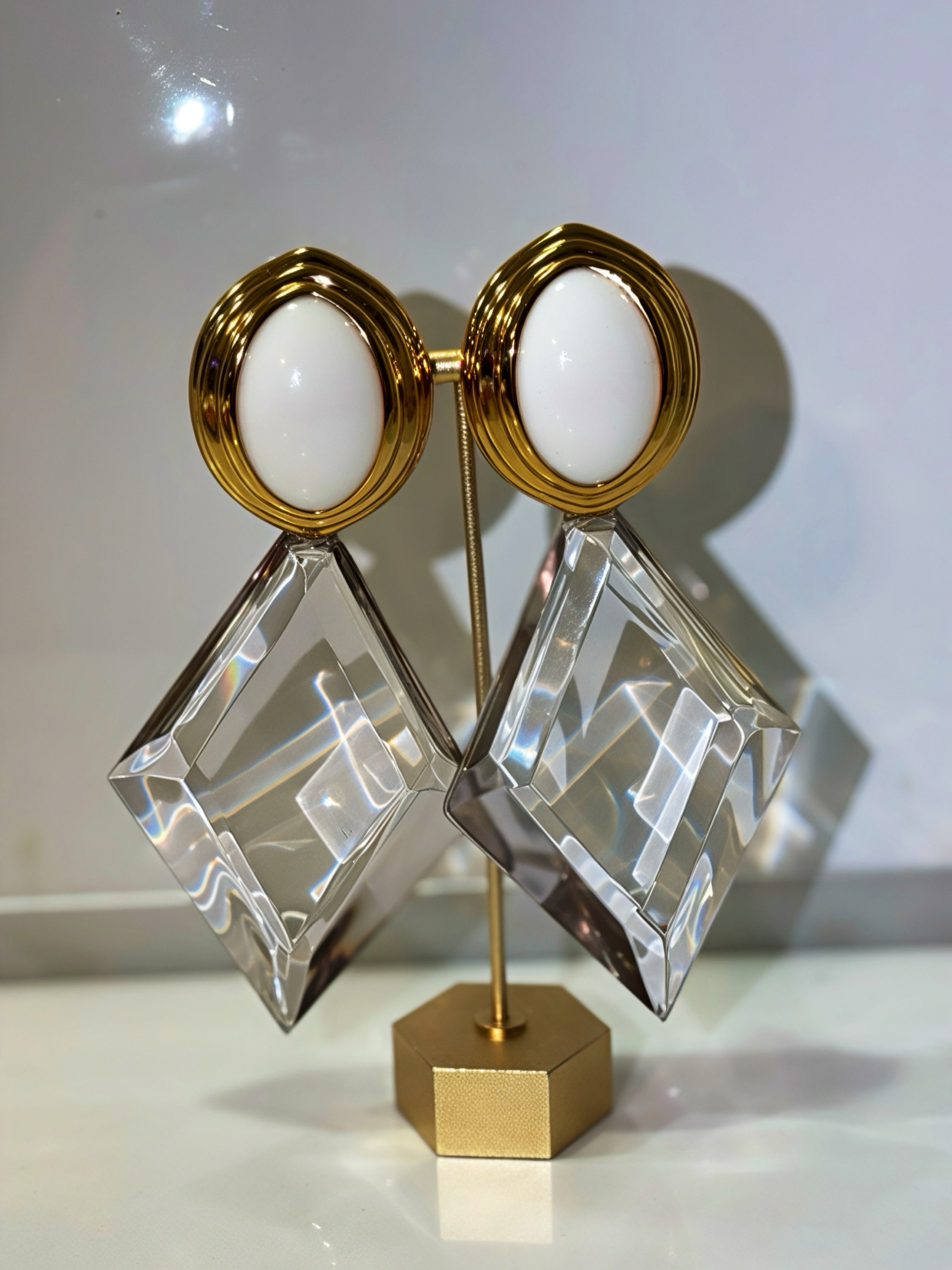 Chunky big stone earrings