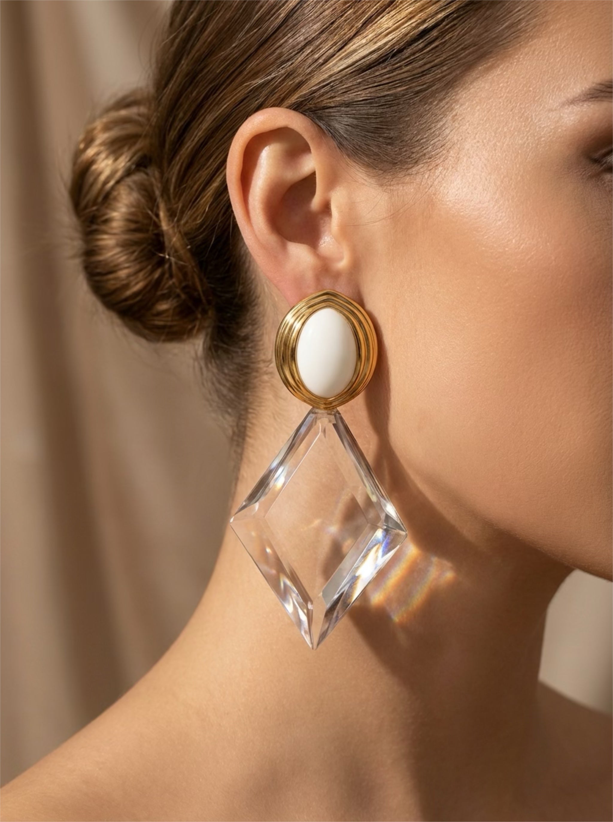 Chunky big stone earrings