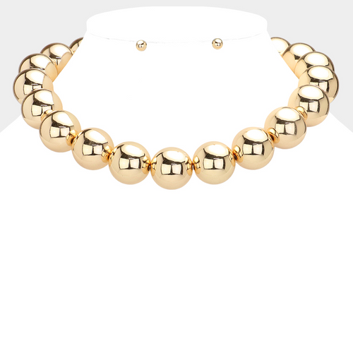 Gold ball necklace