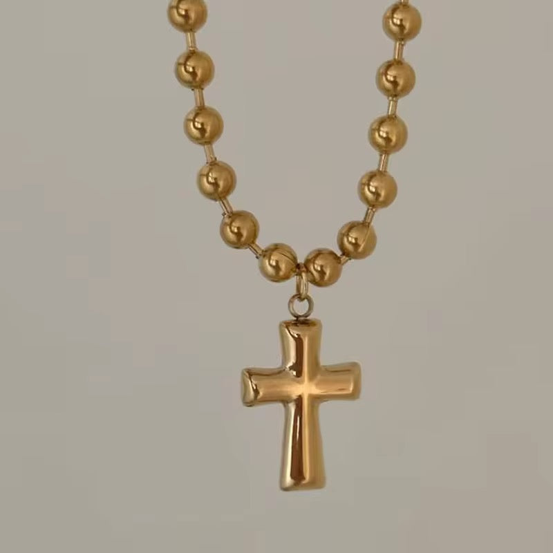 Beaded cross necklace