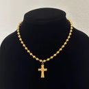 Beaded cross necklace