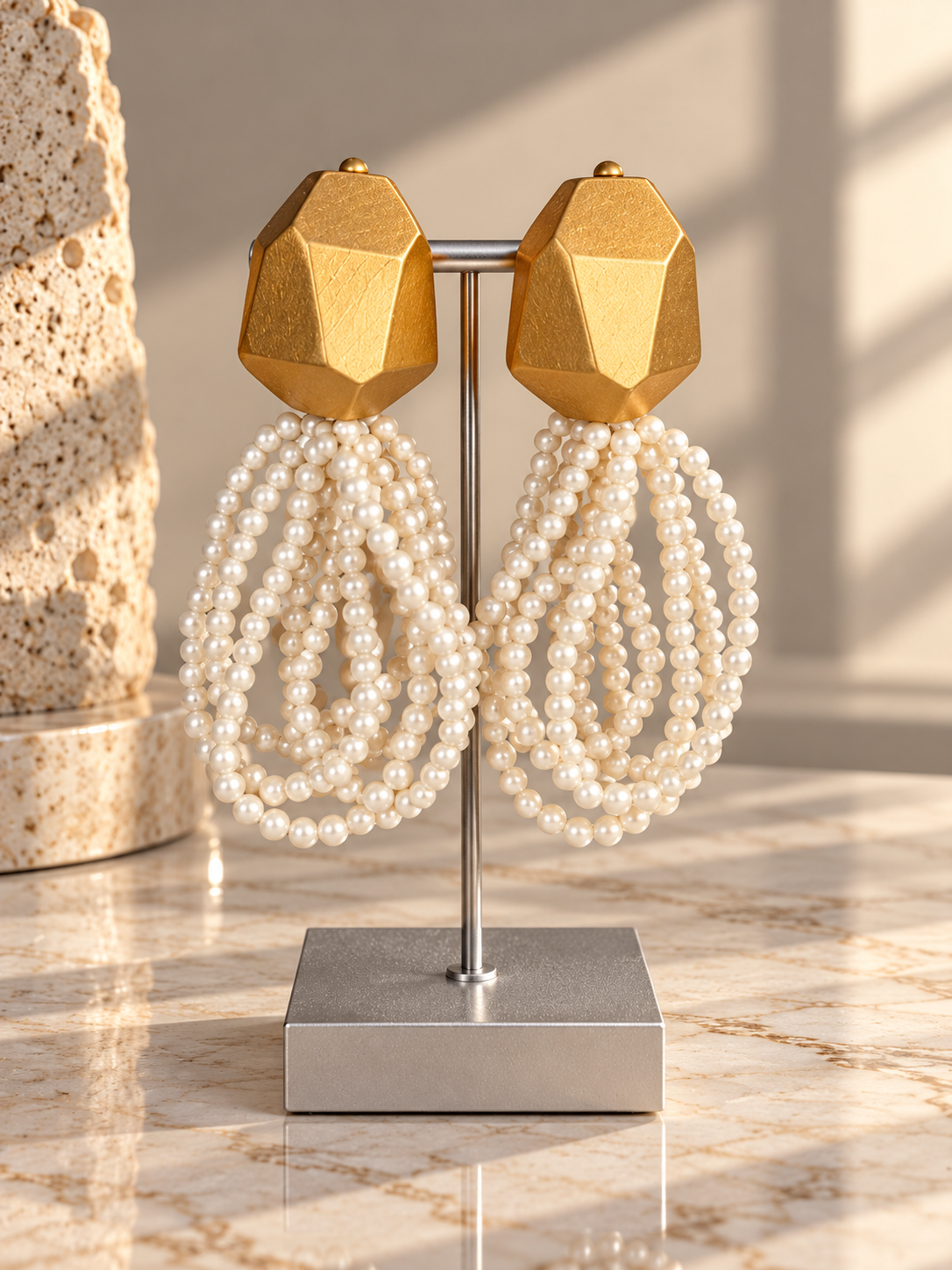 Golden Pearl Luxe Earrings