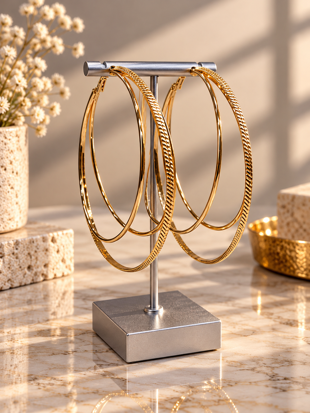 Oversized glam hoops