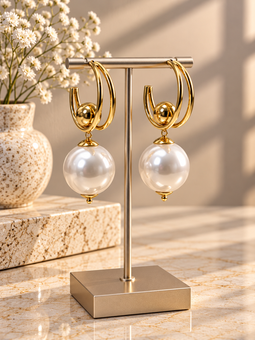 Pearl Luxe Hoops