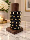 Midnight Empress Gold-Studded Bangles