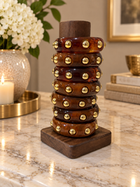 Amber Empress Gold-Studded Bangles