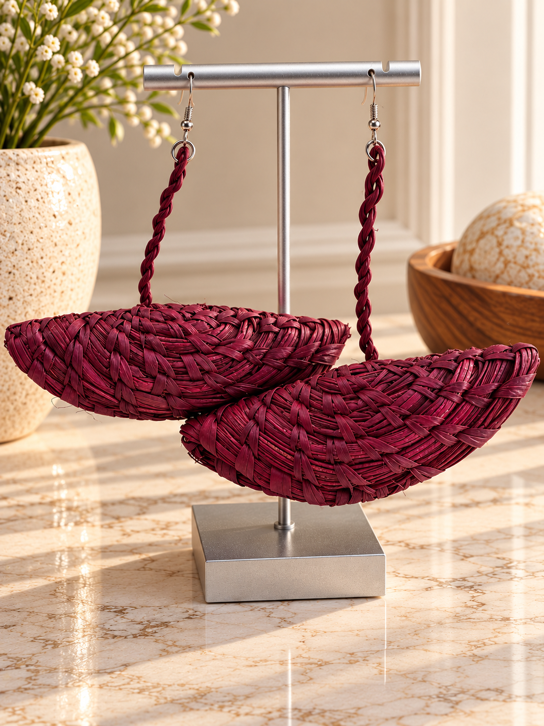 Bordeaux Weave Earrings