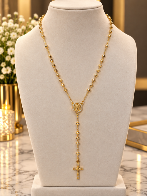 Blessings Gold Rosary Necklace