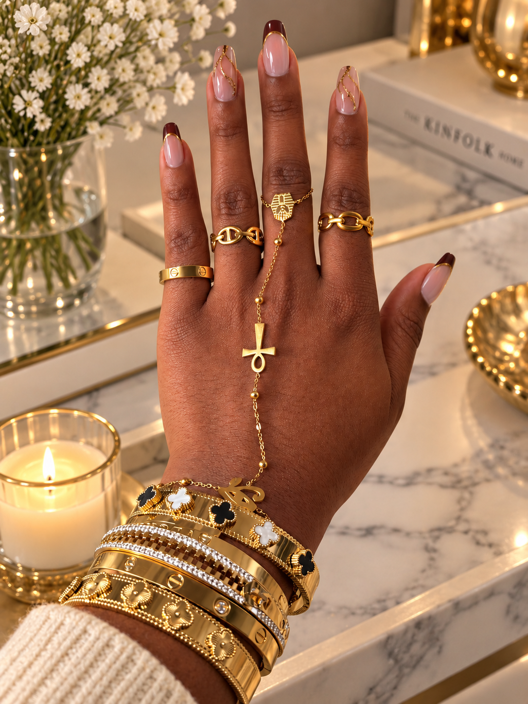 Ankh Goddess Hand Chain