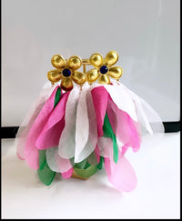 Gold floral earrings