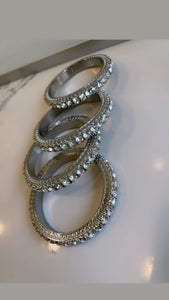 Chunky rhinestone bangles