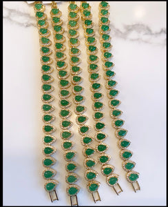 Oval stone jade bracelets