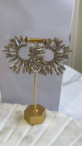 Flakes rhinestones earrings
