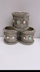 Silver chunky bangles