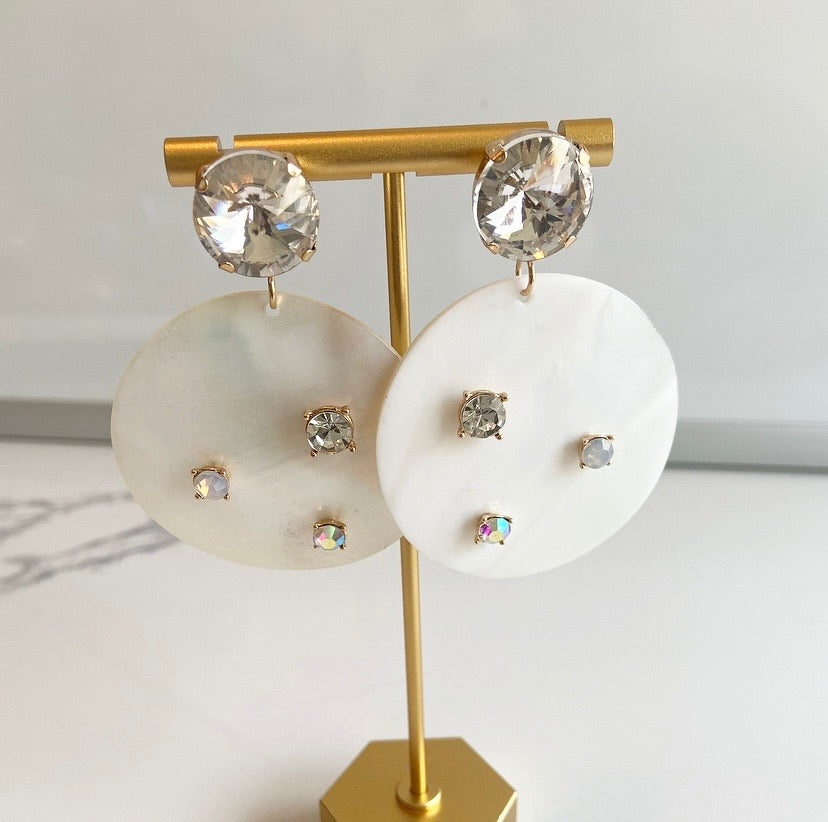 Studded opal earrings