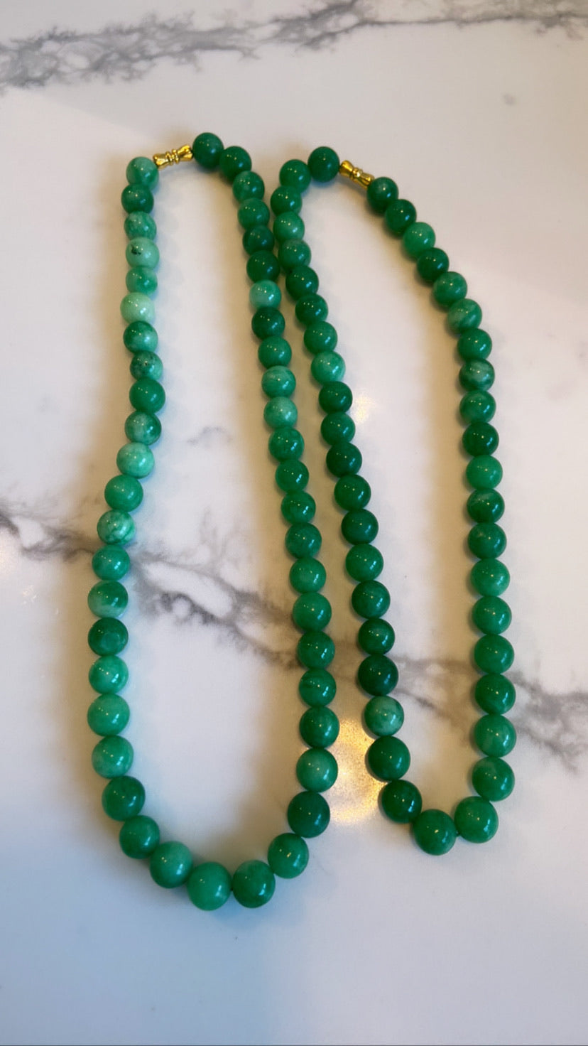 Purity jade beaded necklace