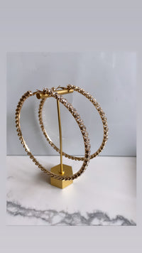 Big oversized rhinestones hoop