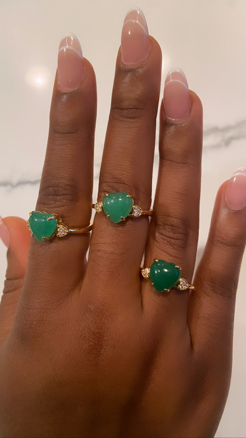Heart jade ring
