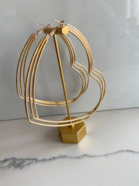 Big oversized heart hoops