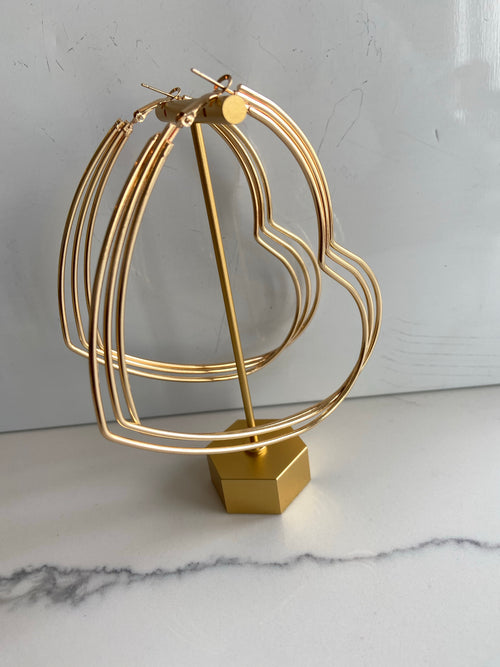 Big oversized heart hoops