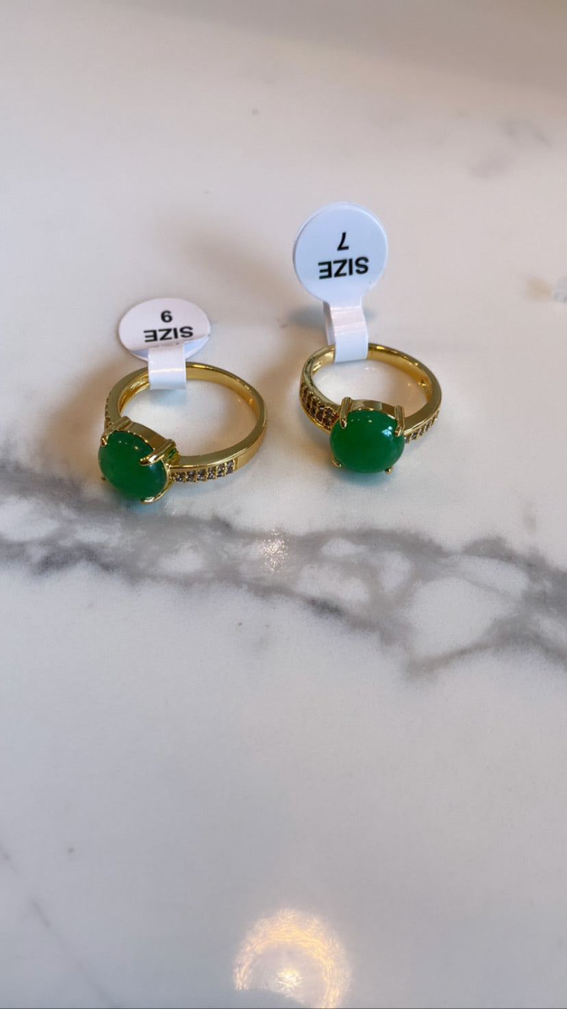 Simple jade stone ring