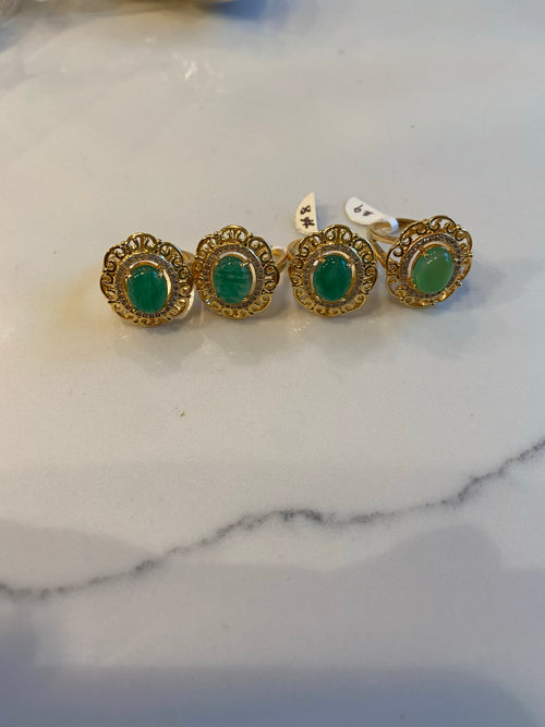 Rosy jade rings