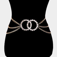 Rhinestones chain belt