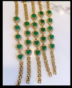 Heart stone jade bracelets