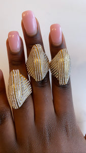Chunky oval rhinestones