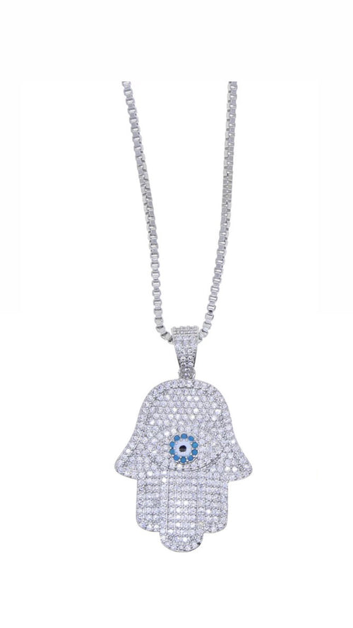 Silver Hamsa necklace
