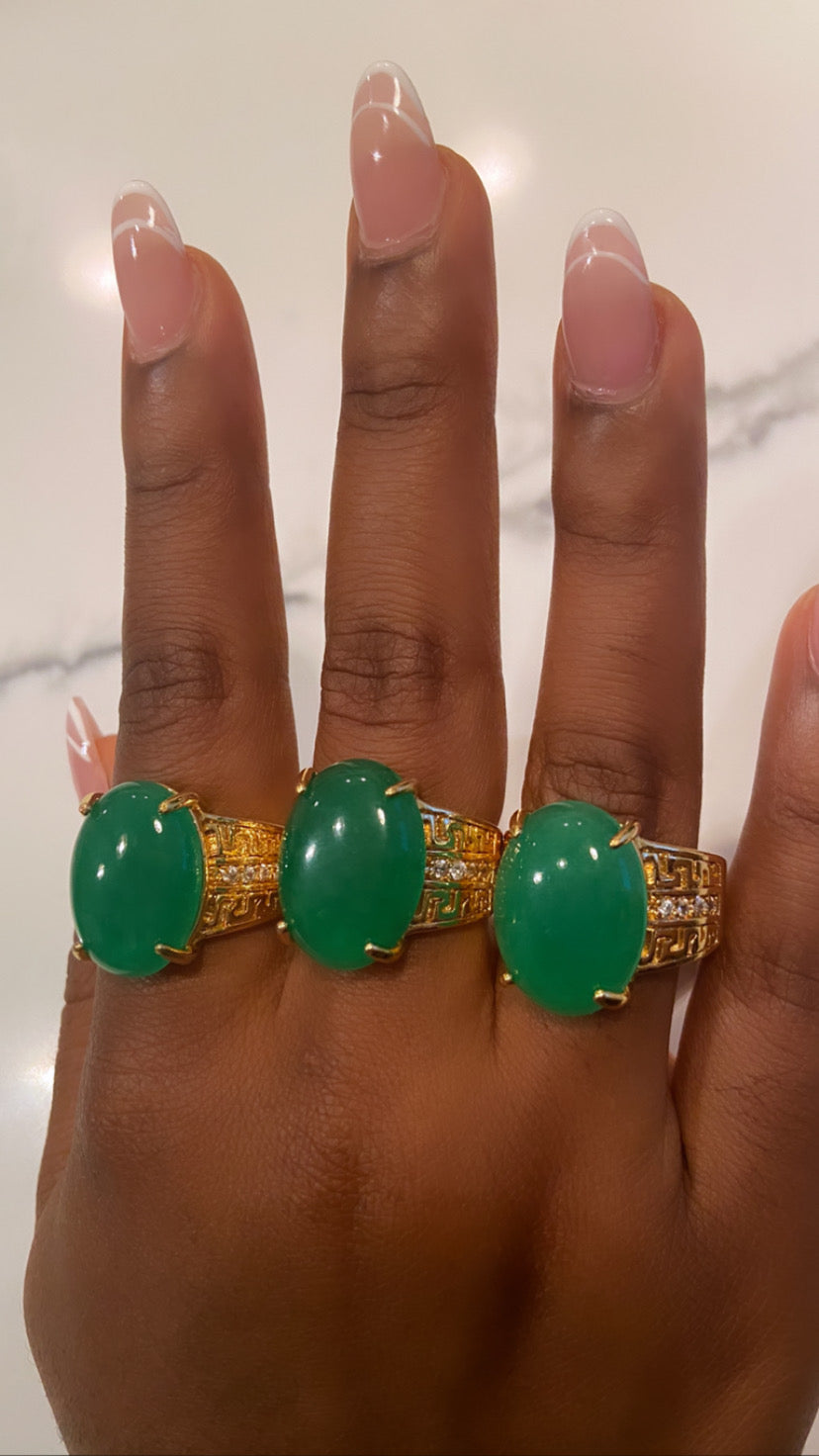 Chunky jade rings